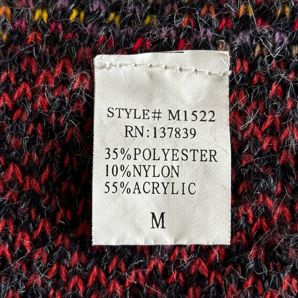 DREAMERS AZTEC DESIGN ASYMMETRIC BOHO GREY MULTICOLORED SOUTHWEST CARDIGAN SZ M - Picture 6 of 11